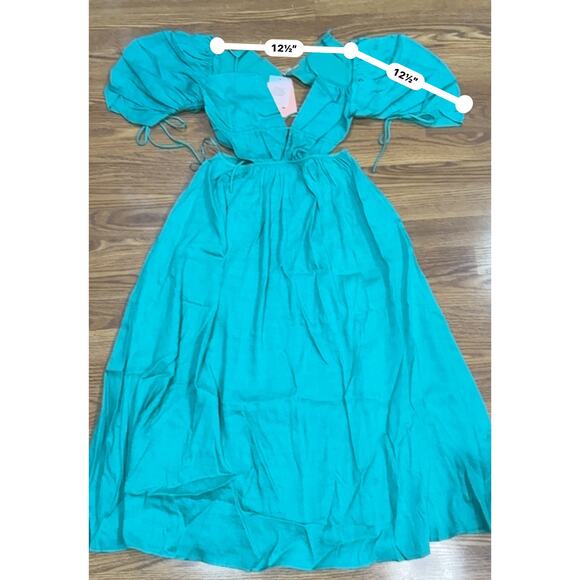 CULT GAIA Emerald green Erba Charlize Cut Out Midi Dress XS - Picture 8 of 14